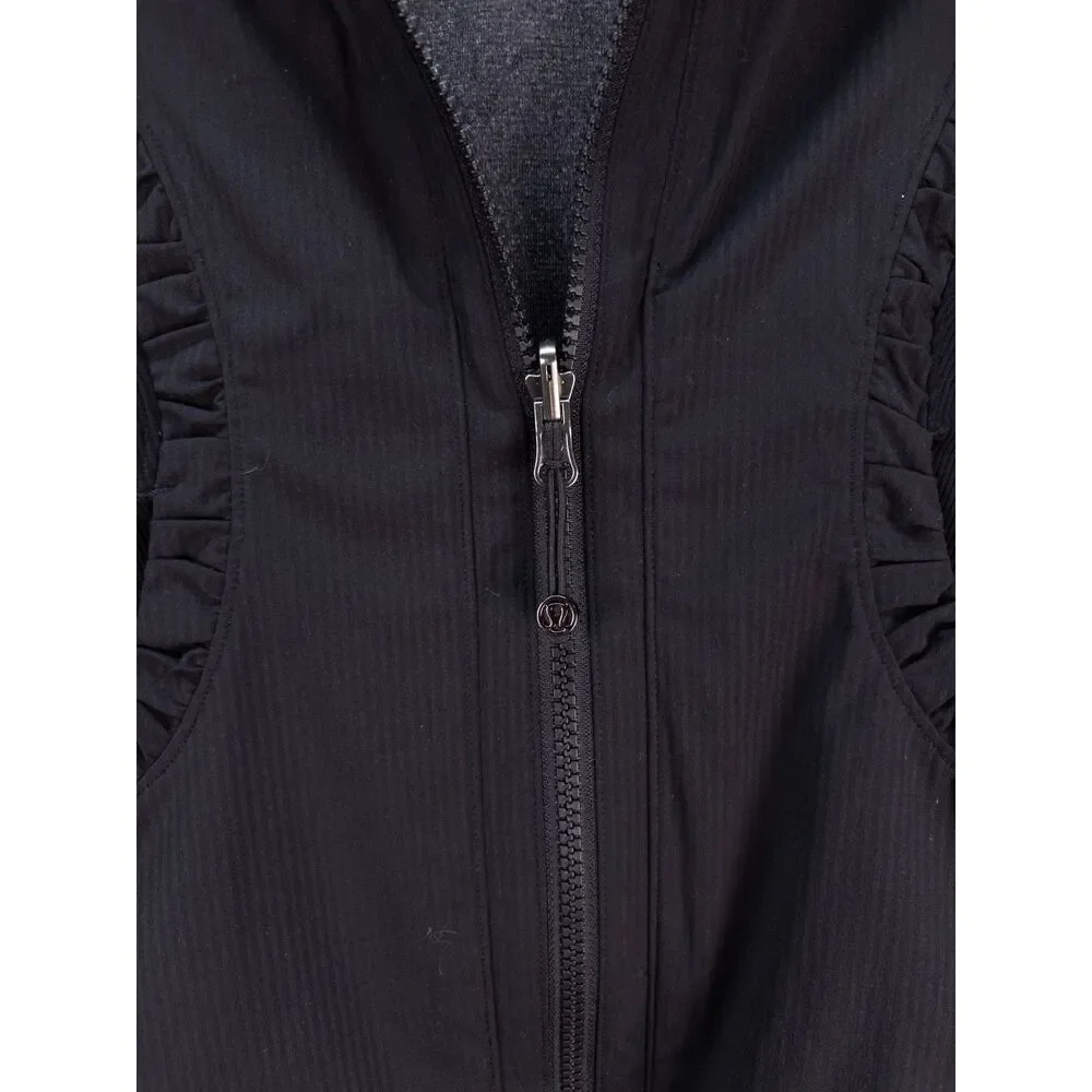 Lululemon Reversible Dance Studio Jacket Black Gray Size 8 Hooded Zip